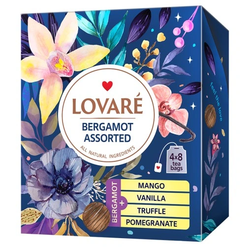 деталь Чорный чай Бергамот Ассорти 32*2г Lovaré