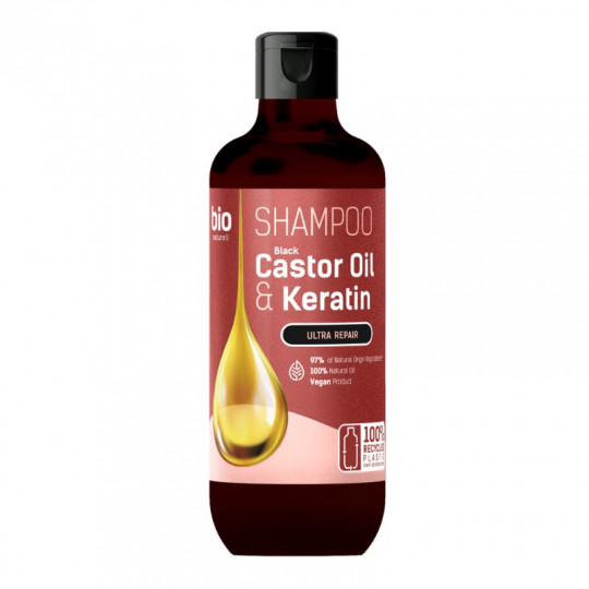деталь Шампунь для всех типов волос Castor Oil + Keratin 355мл Bio Naturell