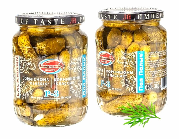 деталь Корнишоны П-3 Классик 720мл Lackmann (чистый вес: 360г) 