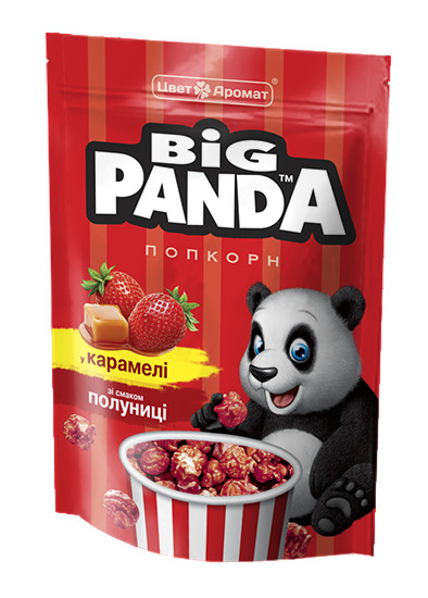 деталь Попкорн в карамели со вкусом клубники 90г Big Panda