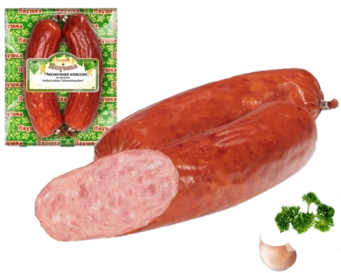 деталь Klobása česneková Lackmann 400g