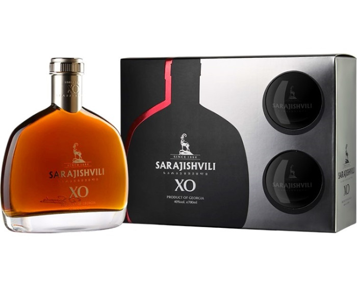 деталь Бренди XO 0,7L 40% + 2 бокала Sarajishvili 