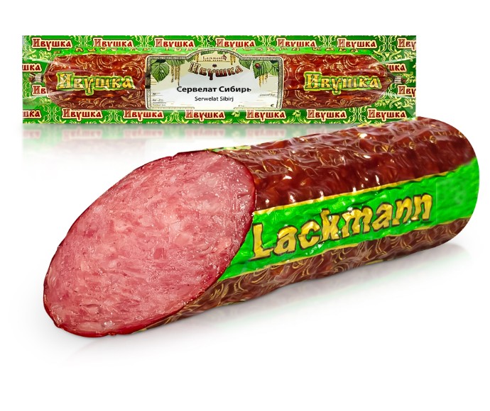 деталь Сервелат Сибирь из свиного и говяжьего мяса 330г Lackmann