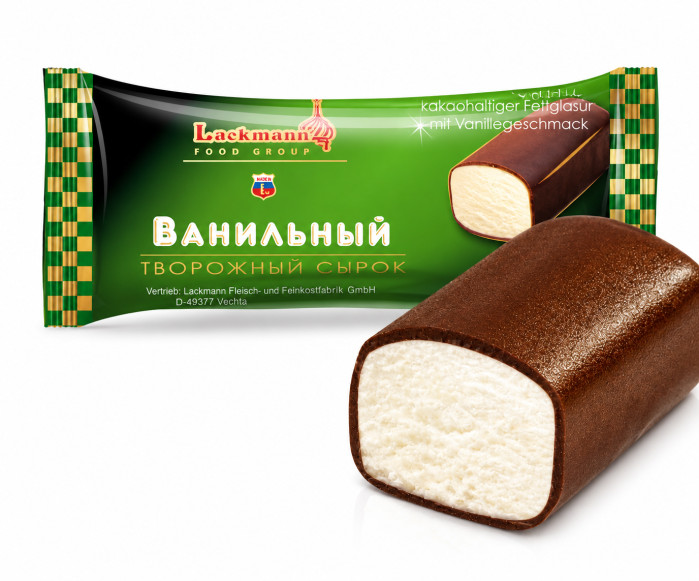 деталь Sladký tvaroh v čokoládě Vanilkový Lackmann 38g