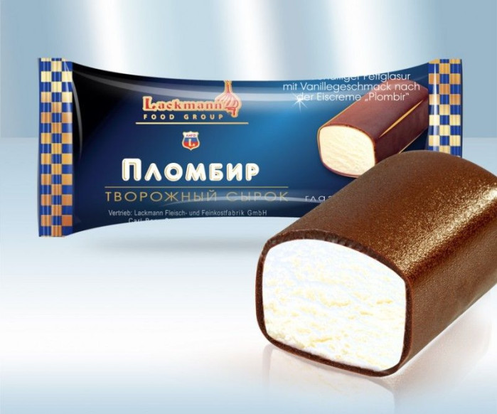 деталь Sladký tvaroh v čokoládě Plombir Lackmann 38g
