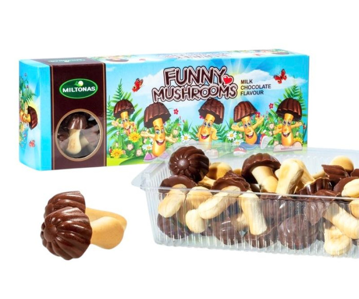 деталь Нежное печенье Грибочки со вкусом шоколада 170г Miltonas