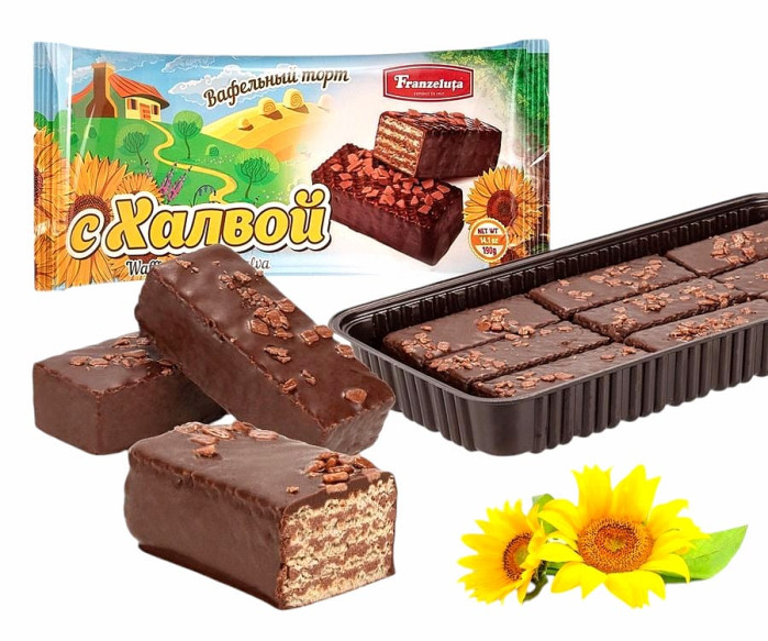 деталь Вафельный торт с халвой 190г Franzeluta