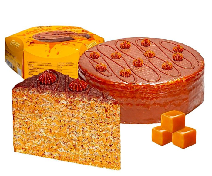 деталь Вафельный торт с карамелизированным сгущённым молоком 900г Vatsak