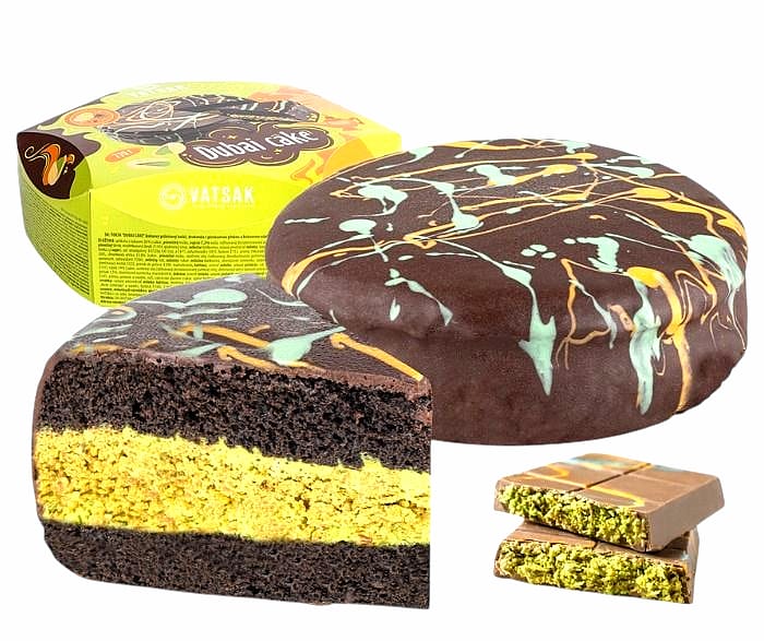 деталь Торт Дубайский с шоколадным вкусом и фисташковой начинкой 770г Vatsak