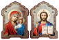 предварительный просмотр Икона Казанская и Спасатель 12x18 см деревянная двойная 