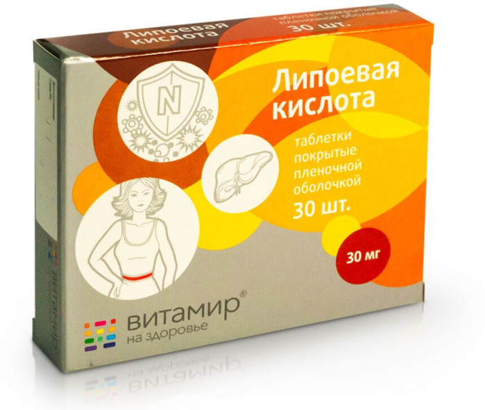деталь Липоевая кислота 30таб Витамир
