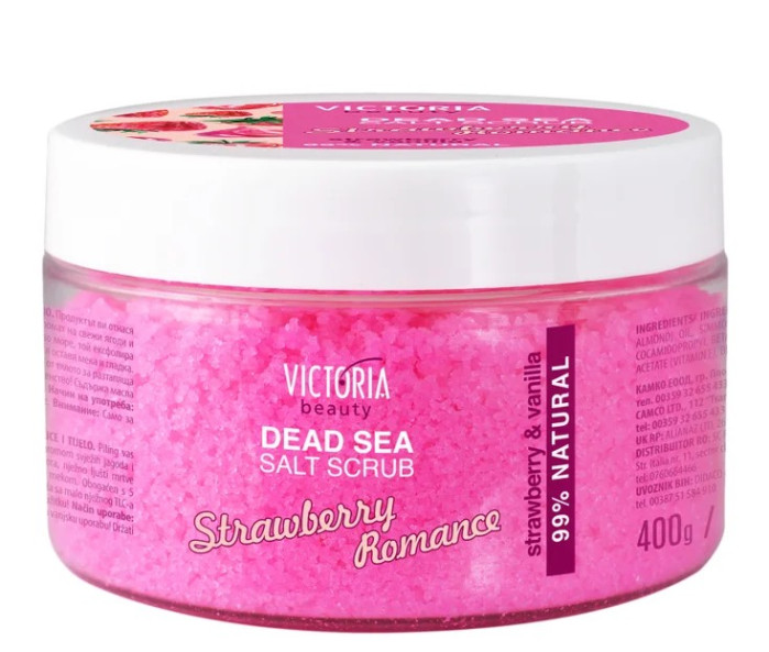 деталь Солевой пилинг для лица и тела Клубника 400г ViktoriaBeauty