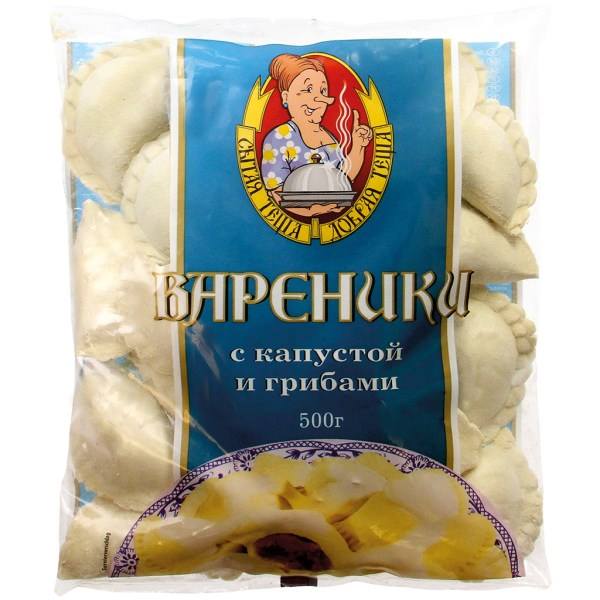 деталь Vareniky se zelí a houbami Tchýně 500g