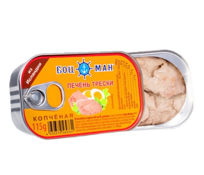 деталь Tresči jatra uzené Bocman 115g