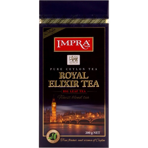деталь Impra černý čaj Royal Elexir Tea 200g