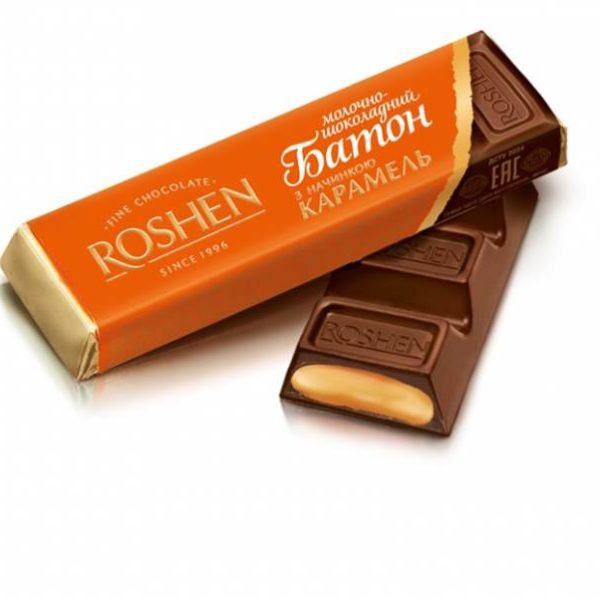 деталь Mléčná čokoláda s karamelem Roshen 40g