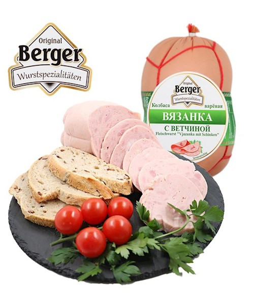 деталь Колбаса варёная Вязанка с ветчиной 600г Berger