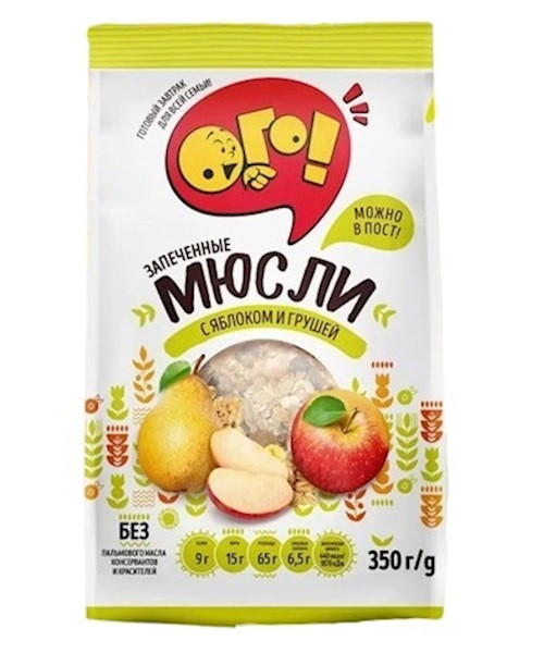 деталь Мюсли запеченные с яблоком и грушей 350г Ого!