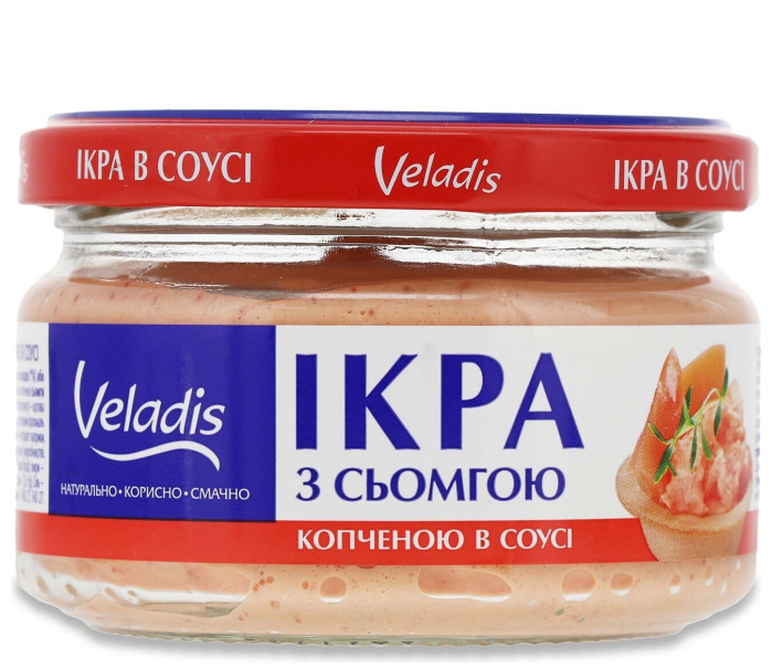 деталь Икра с копчёным лососем в соусе 160г Veladis