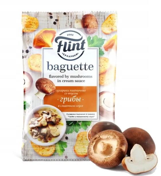 деталь Cухарики со вкусом грибов 60г  Flint