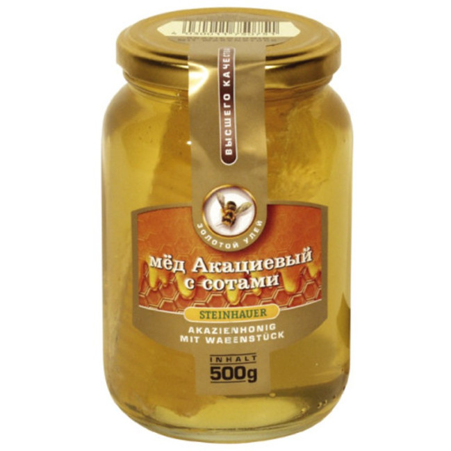 деталь Akátový med s kouskem plástvé 500g Steinhauer
