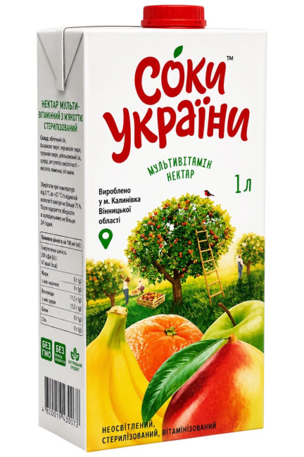 деталь Мультивитаминный нектар 1л Соки України