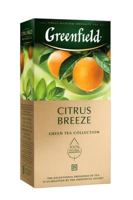 деталь Зелёный чай Citrus Breeze 25×1,5 г Greenfield