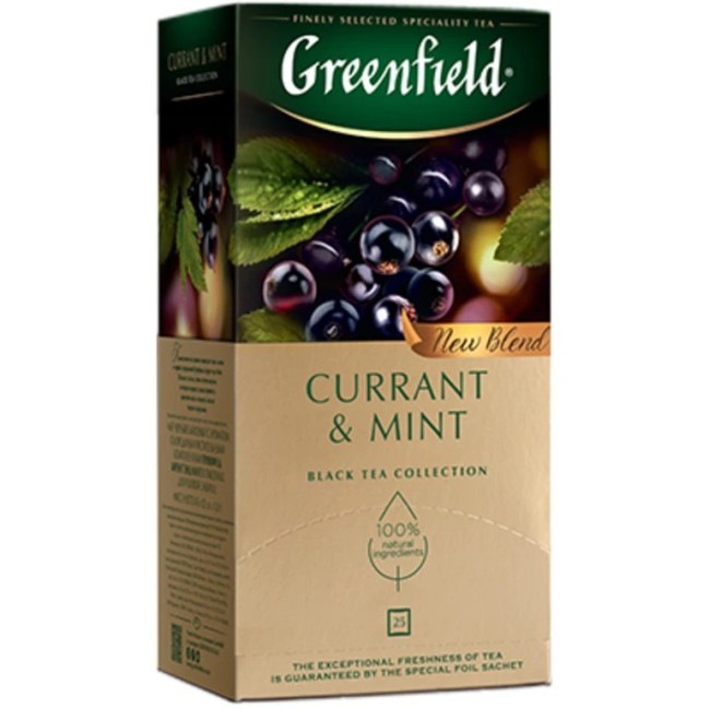 деталь Черный чай Currant & Mint 25*1,5г Greenfield