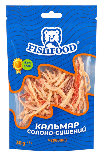 деталь Красный кальмар сушёный и солёный 30г Fishfood