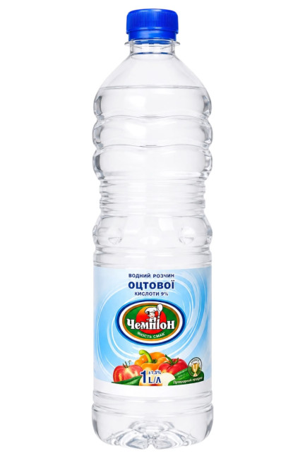 деталь Уксус из уксусной кислоты и воды 9 % (столовый уксус) 1л Чемпіон