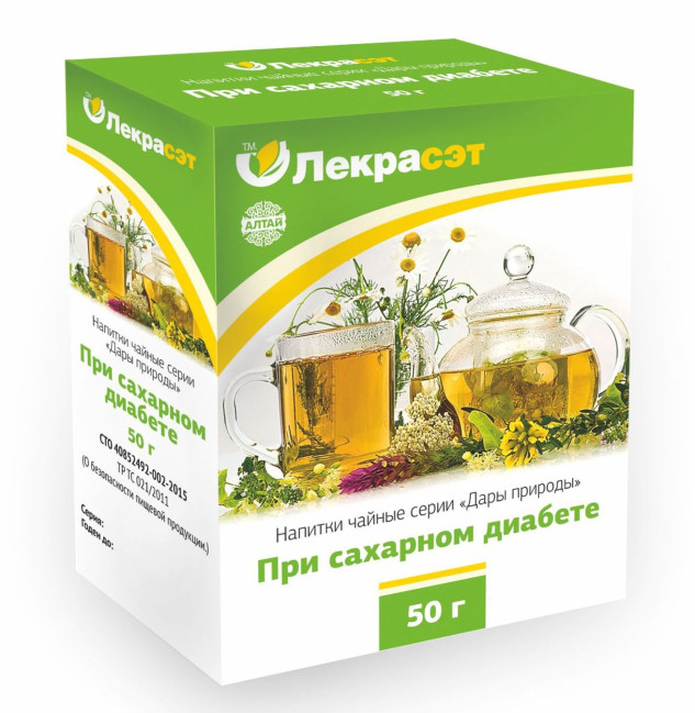 деталь Сбор трав При сахарном диабете 50гр Лекрасэт