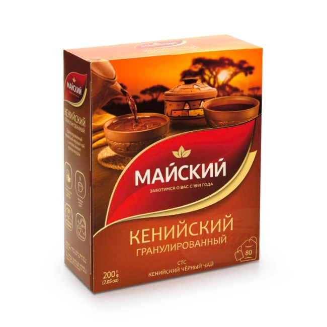 деталь Чай чёрный кенийский гранулированный 80 × 2,5 г (200 г) «Майский»