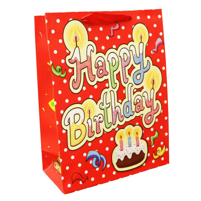 деталь Dárková taška Happy Birthday červená 32*11cm