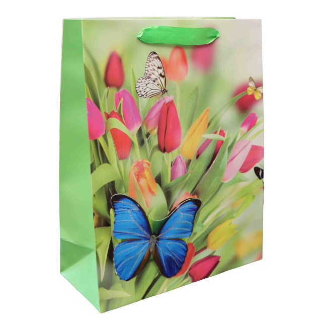 деталь Dárková taška Tulipany s Motýli 25x32x11cm