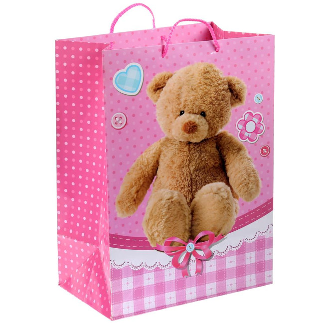 деталь Dárková taška 44*32cm Mišky fialové