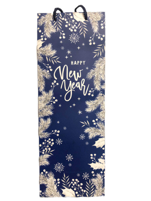 деталь Vánoční taška na víno 13*36*10cm Modrá