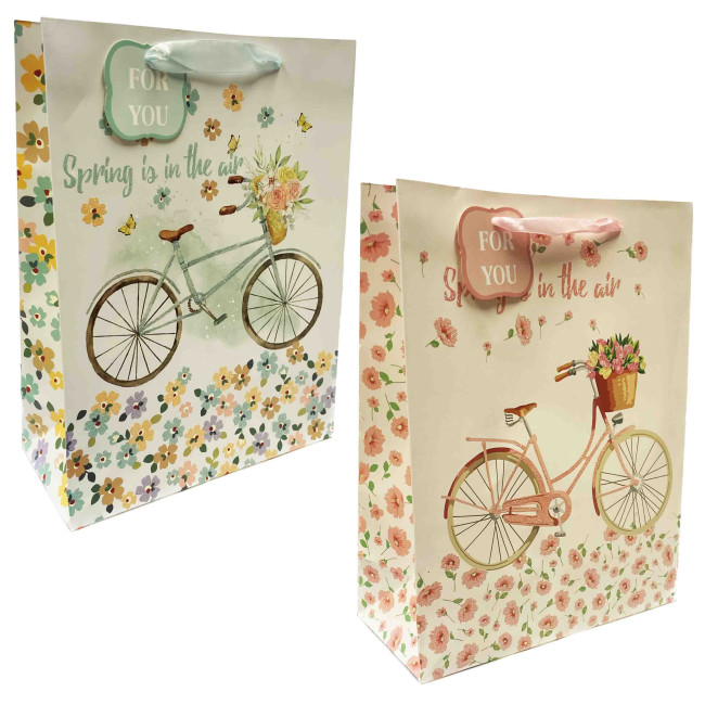 деталь Dárková taška kolo a květiny 26*32cm