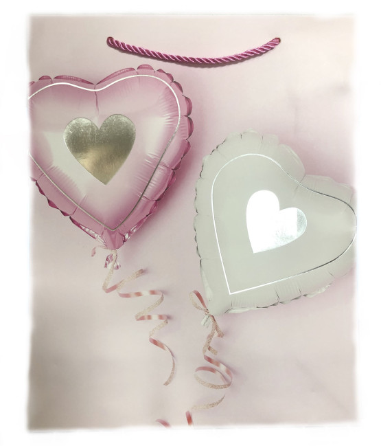 деталь Dárková taška balonky srdce 26*32cm