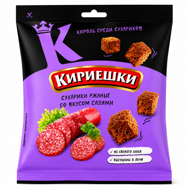деталь Suchariky se salámovou příchutí Kirieški 40g