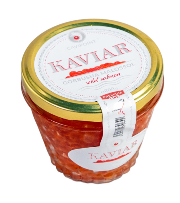 деталь Kaviár divokého lososa Gorbuša Premium 200g