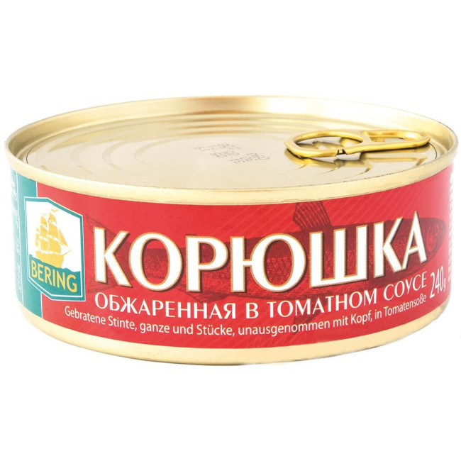 деталь Smažená koruška v rajčatové omáčce 240g