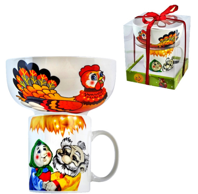 деталь Dětský porcelánový nabor nadobí kuročka rjaba