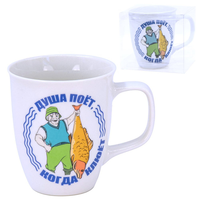 деталь Кружка Душа поёт, когда клюёт (керамика)