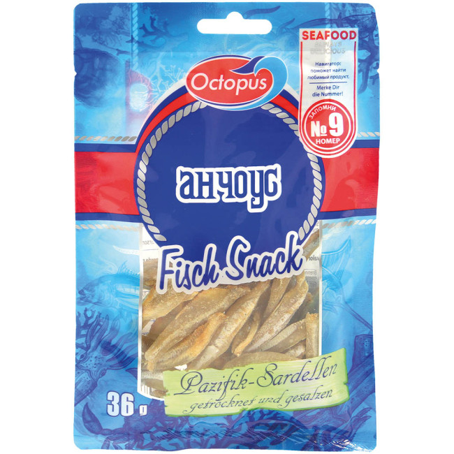 деталь Sušené Ančovičky Octopus 36g