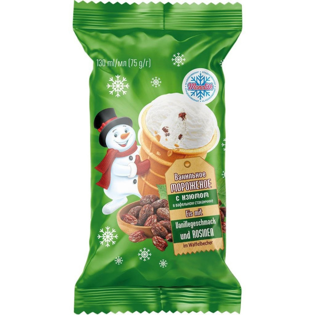 деталь Smetanová zmrzlina s rozinkami 75g Monolith