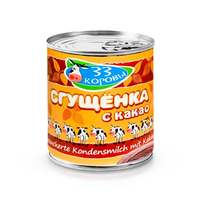 деталь Молоко сгущенное с сахаром и какао 397г 33 коровы