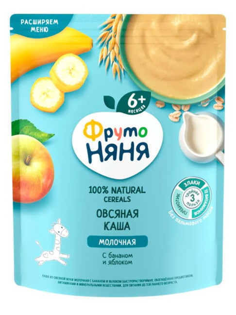 деталь Каша овсяная с бананом и яблоком 200г Фруто Няня