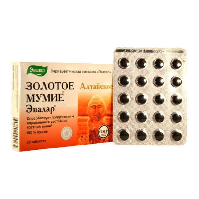 деталь Altajské zlaté mumio altajské čisté 20tbl