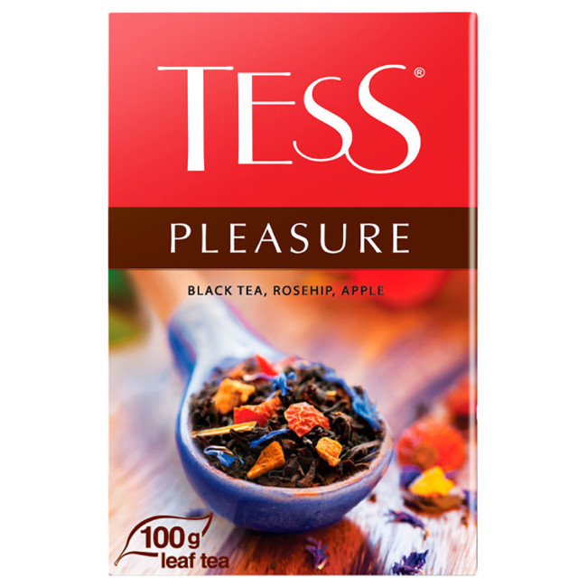деталь Листовой чёрный чай Шиповник и яблоко 100г Tess Pleasure