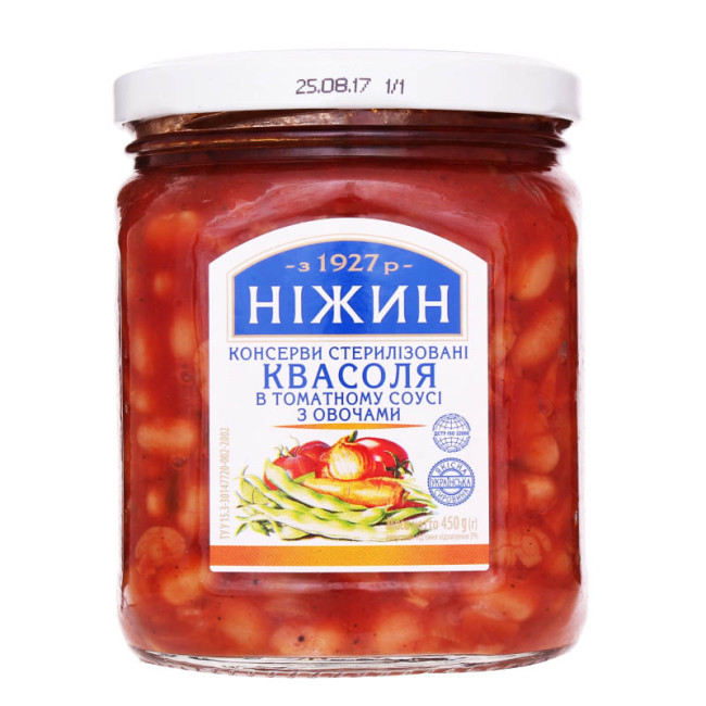 деталь Fazole v rajčatové omáčce Nežin 450g